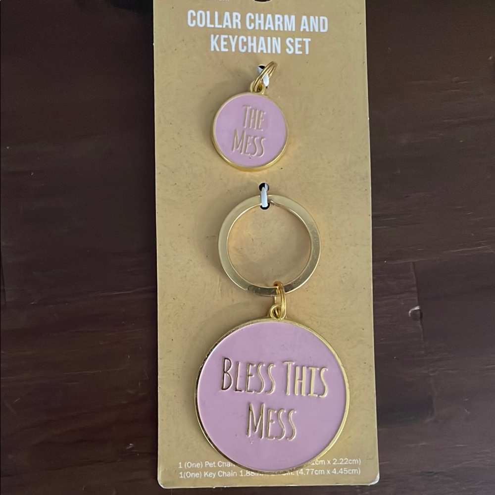 My dog & me Pink and Collar Charm & Keychain Set